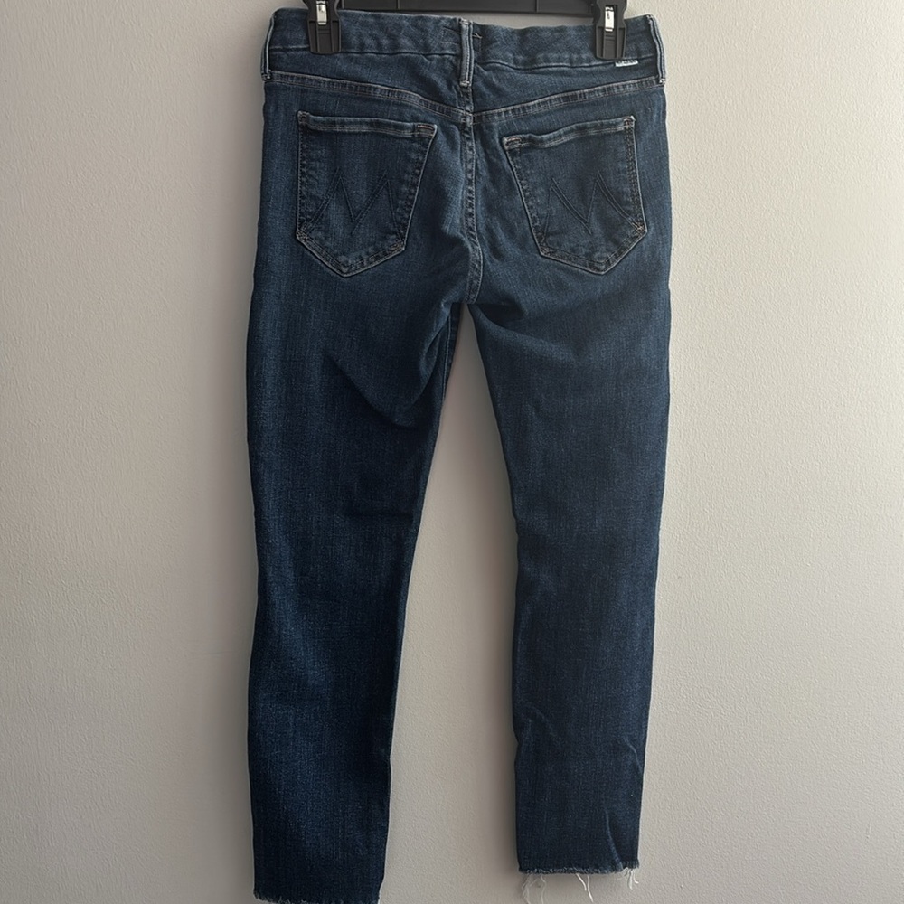 Mother denim Looker Ankle Fray cropped mid rise raw hem jeans color Girl Crush - Picture 6 of 9